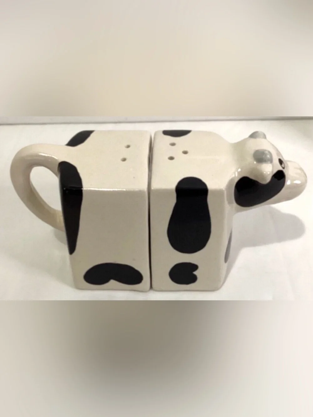 Black & White Ceramic Cow Salt and Pepper Set